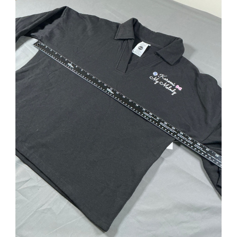 Sanrio Kuromi My Melody Black Polo Sweatshirt Long Sleeve Graphic Size Large - Picture 3 of 14